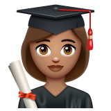 Woman Student: Medium Skin Tone on WhatsApp