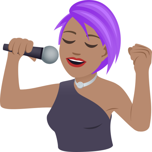 Woman Singer: Medium Skin Tone on JoyPixels