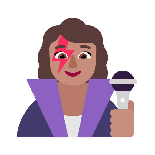 Woman Singer: Medium Skin Tone on Microsoft Fluent