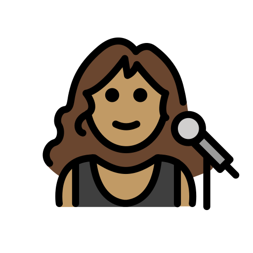 Woman Singer: Medium Skin Tone on OpenMoji