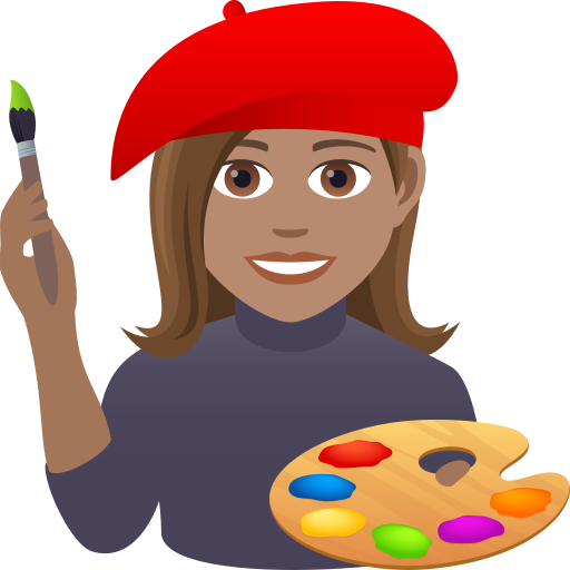 Woman Artist: Medium Skin Tone on JoyPixels