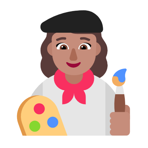 Woman Artist: Medium Skin Tone on Microsoft Fluent