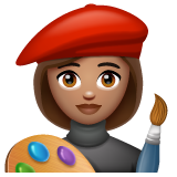 Woman Artist: Medium Skin Tone on WhatsApp