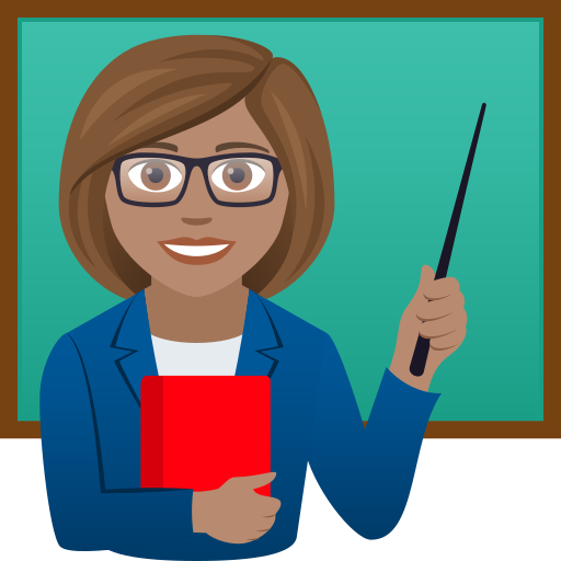 Woman Teacher: Medium Skin Tone on JoyPixels
