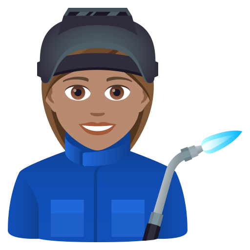 Woman Factory Worker: Medium Skin Tone on JoyPixels