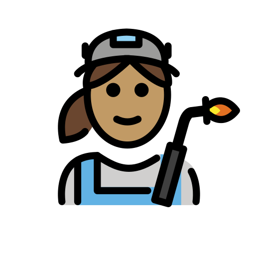 Woman Factory Worker: Medium Skin Tone on OpenMoji