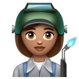 Woman Factory Worker: Medium Skin Tone on WhatsApp