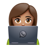 Woman Technologist: Medium Skin Tone on WhatsApp
