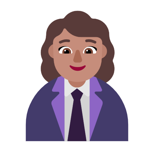 Woman Office Worker: Medium Skin Tone on Microsoft Fluent
