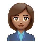 Woman Office Worker: Medium Skin Tone on WhatsApp