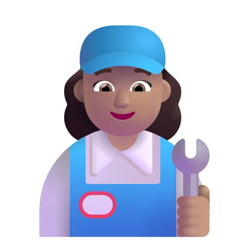Woman Mechanic: Medium Skin Tone on Microsoft 3D