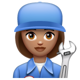 Woman Mechanic: Medium Skin Tone on WhatsApp