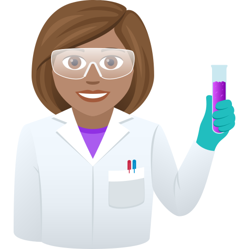 Woman Scientist: Medium Skin Tone on JoyPixels