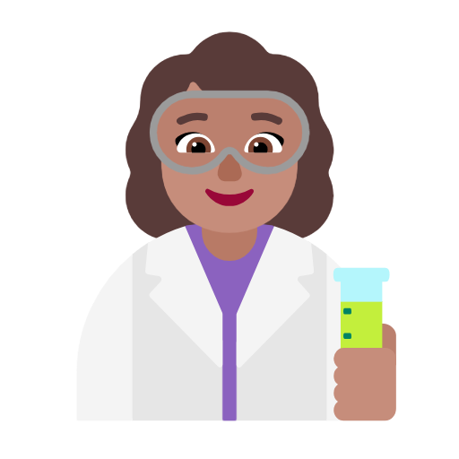 Woman Scientist: Medium Skin Tone on Microsoft Fluent
