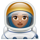Woman Astronaut: Medium Skin Tone on WhatsApp