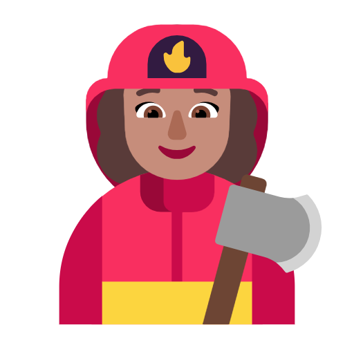 Woman Firefighter: Medium Skin Tone on Microsoft Fluent