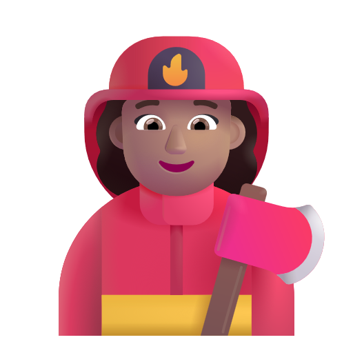 Woman Firefighter: Medium Skin Tone on Microsoft 3D