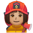 Woman Firefighter: Medium Skin Tone on Samsung