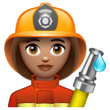 Woman Firefighter: Medium Skin Tone on WhatsApp