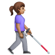 Woman With White Cane Facing Right: Medium Skin Tone on Samsung