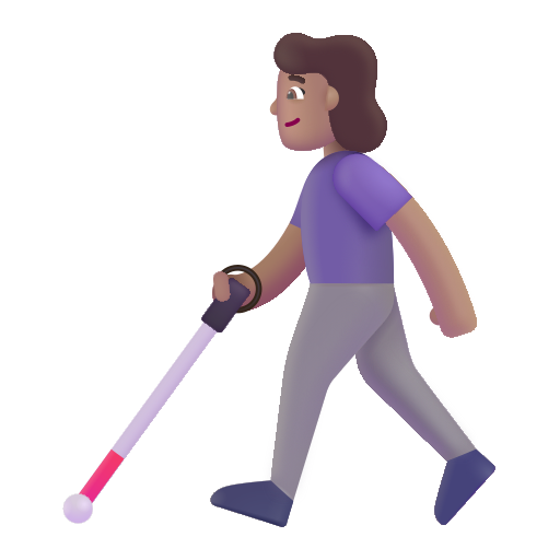 Woman With White Cane: Medium Skin Tone on Microsoft 3D