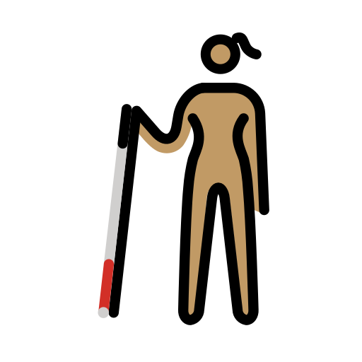Woman With White Cane: Medium Skin Tone on OpenMoji