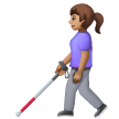 Woman With White Cane: Medium Skin Tone on Samsung