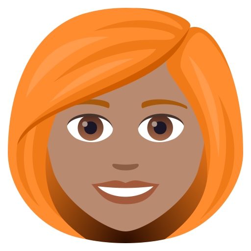 Woman: Red Hair: Medium Skin Tone on JoyPixels
