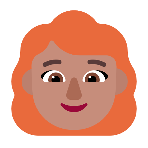 Woman: Red Hair: Medium Skin Tone on Microsoft Fluent
