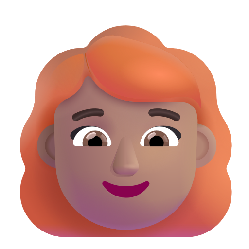 Woman: Red Hair: Medium Skin Tone on Microsoft 3D