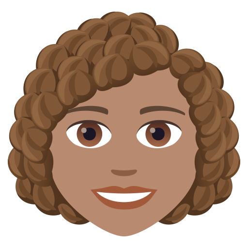 Woman: Curly Hair: Medium Skin Tone on JoyPixels