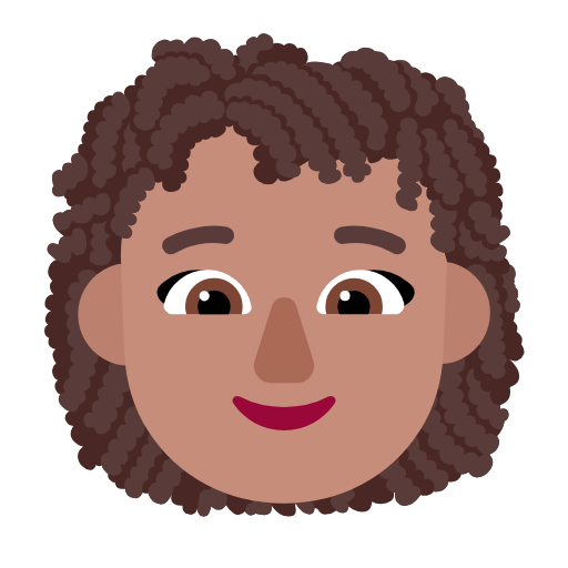 Woman: Curly Hair: Medium Skin Tone on Microsoft Fluent