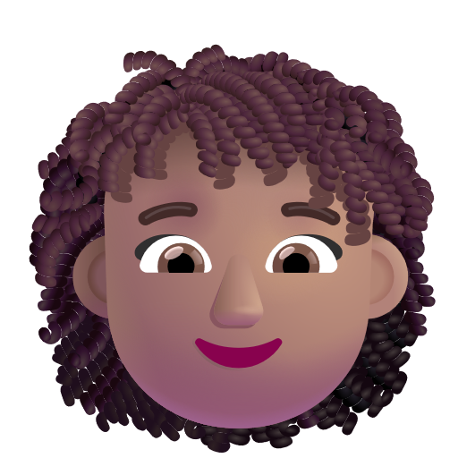 Woman: Curly Hair: Medium Skin Tone on Microsoft 3D