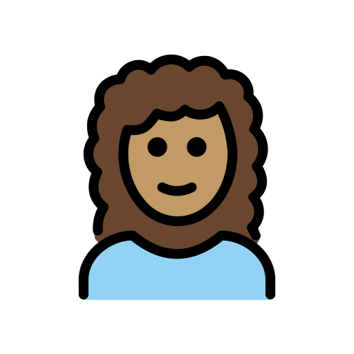 Woman: Curly Hair: Medium Skin Tone on OpenMoji