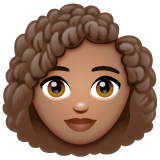 Woman: Curly Hair: Medium Skin Tone on WhatsApp