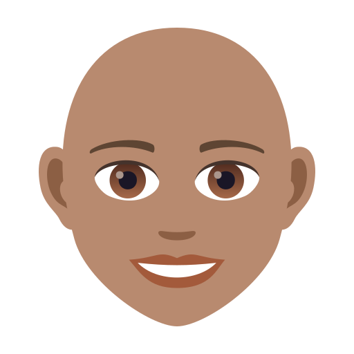 Woman: Bald: Medium Skin Tone on JoyPixels