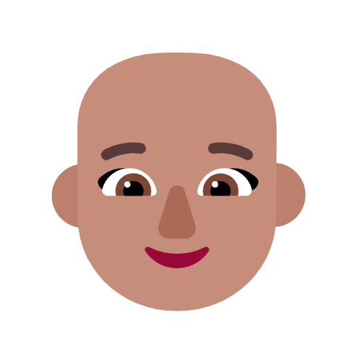 Woman: Bald: Medium Skin Tone on Microsoft Fluent
