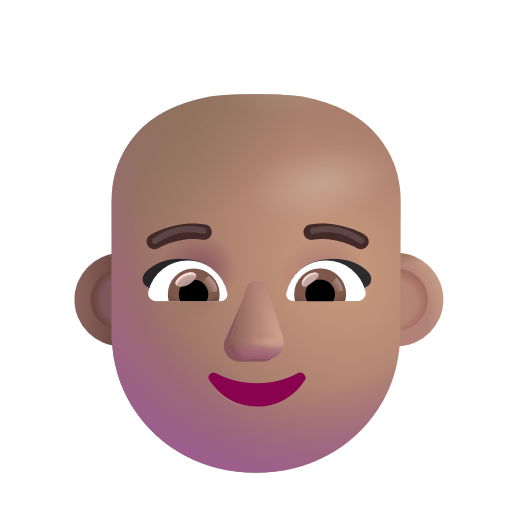 Woman: Bald: Medium Skin Tone on Microsoft 3D