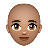 Woman: Bald: Medium Skin Tone on WhatsApp