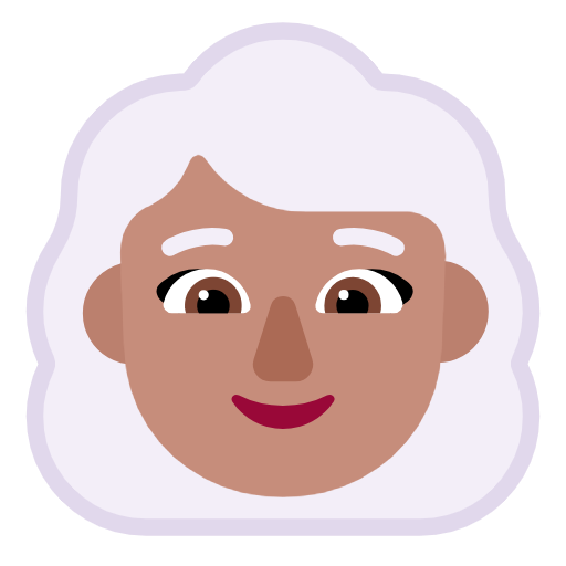 Woman: White Hair: Medium Skin Tone on Microsoft Fluent