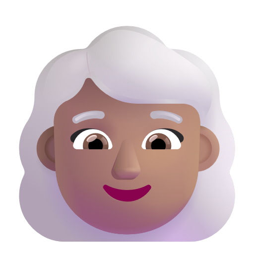 Woman: White Hair: Medium Skin Tone on Microsoft 3D