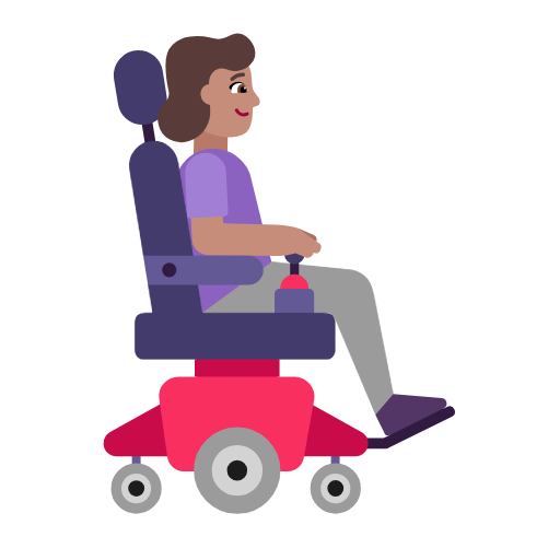 Woman In Motorized Wheelchair Facing Right: Medium Skin Tone on Microsoft Fluent