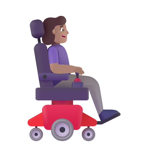 Woman In Motorized Wheelchair Facing Right: Medium Skin Tone on Microsoft 3D