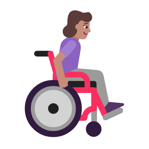 Woman In Manual Wheelchair Facing Right: Medium Skin Tone on Microsoft Fluent