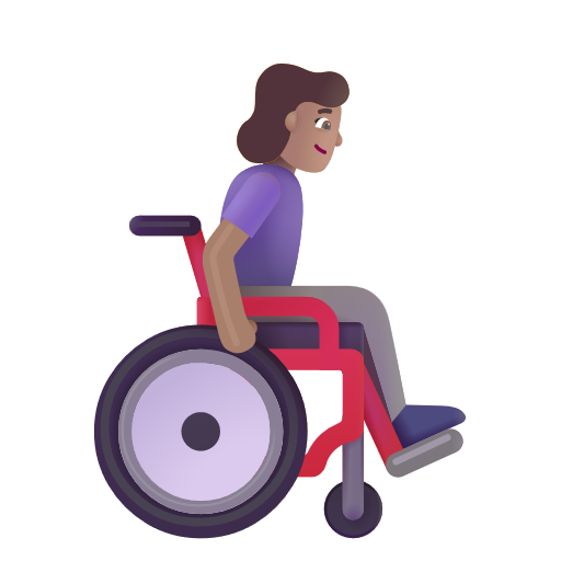 Woman In Manual Wheelchair Facing Right: Medium Skin Tone on Microsoft 3D
