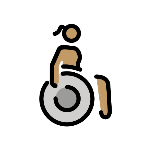 Woman In Manual Wheelchair: Medium Skin Tone on OpenMoji