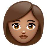 Woman: Medium Skin Tone on WhatsApp