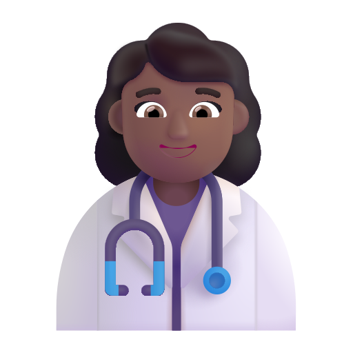 Woman Health Worker: Medium-Dark Skin Tone on Microsoft 3D