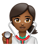 Woman Health Worker: Medium-Dark Skin Tone on WhatsApp