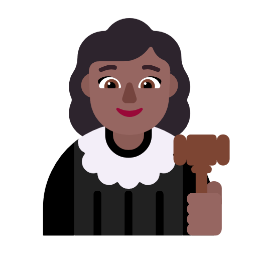 Woman Judge: Medium-Dark Skin Tone on Microsoft Fluent